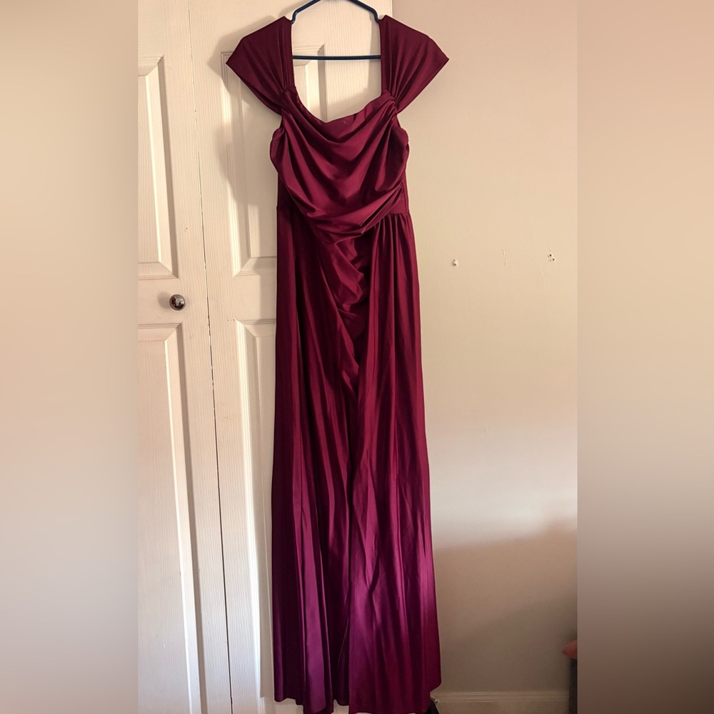 Elegant Burgundy Evening Gown